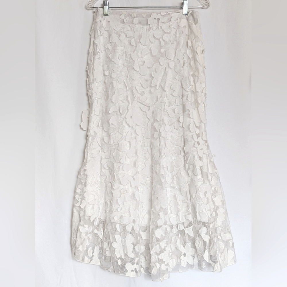YY Small Hip Elegant White Summer Vacation Mermaid Floral Skirt Wedding Long